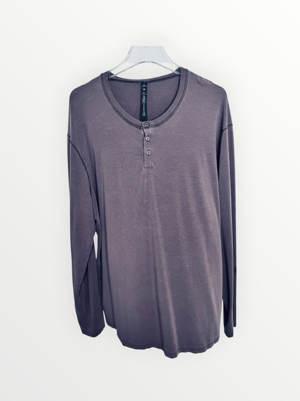 Lululemon Men's 5 Year Basic Henley Long Sleeve T-Shirt Purple/Taupe Size XXL